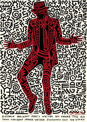Udo Lindenberg im Keith Haring Stil
