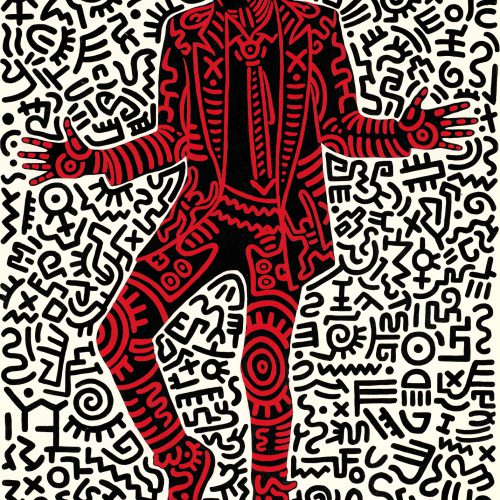 Udo Lindenberg im Keith Haring Stil