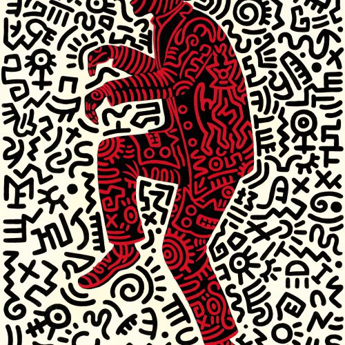 Otto Waalkes im Keith Haring Stil